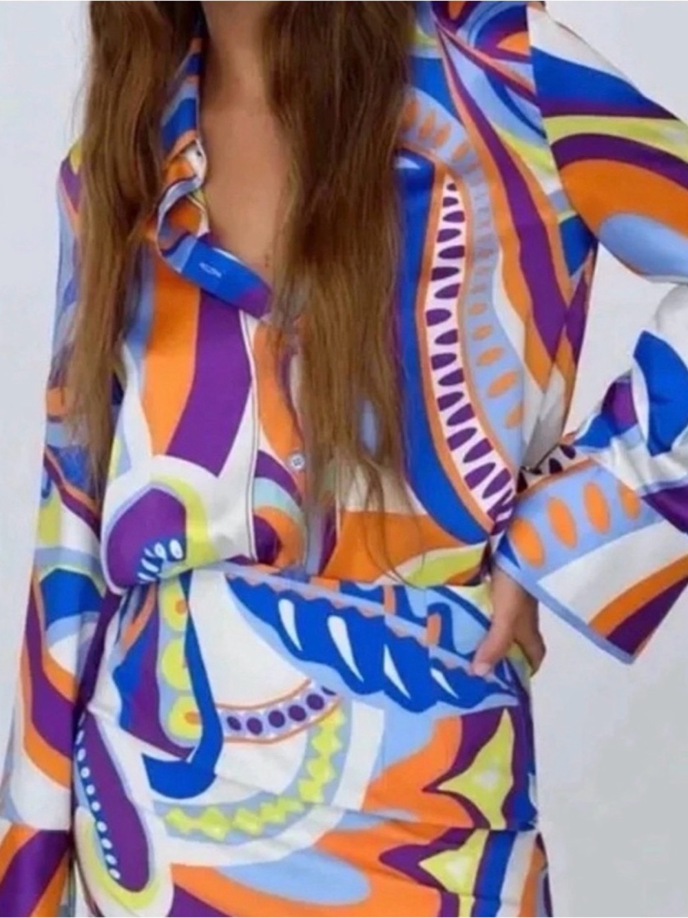 Zara Satin Multicolor Blouse